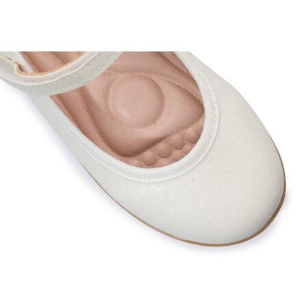 נעלי בלרינה גליטר לבן עדין KEN001